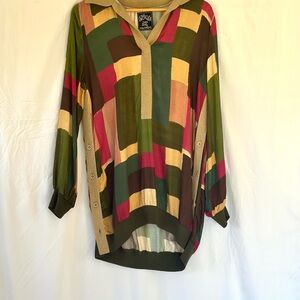 Vintage Aldo Martins Cap Juluca Tunic Colorblock Top | Size XL |